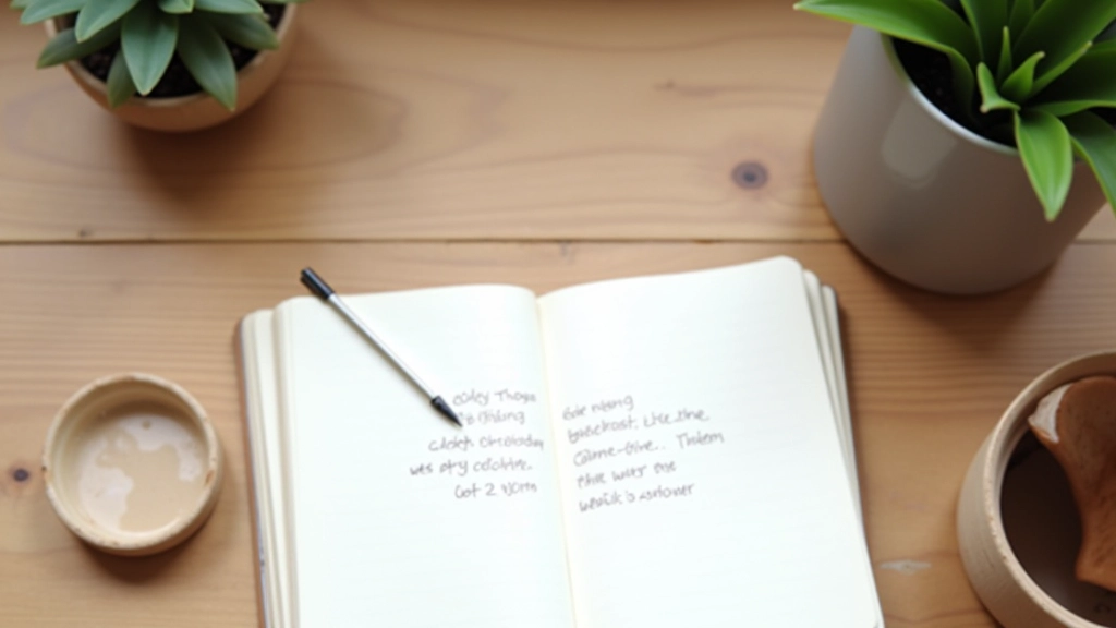 Open notebook with handwritten notes and morning ritual planning